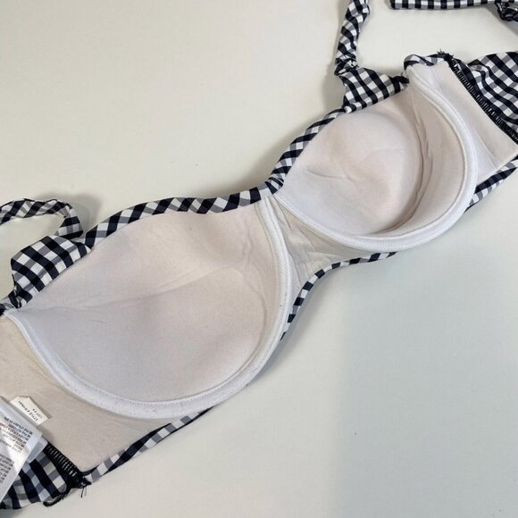 Coco Rave Womens Mini Me Plaid Molded U-Wire Bikini Top XL 38C Swimwear Gingham - Picture 5 of 9